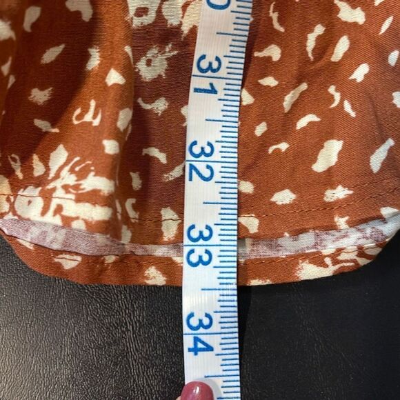 Knox Rose Women's Abstract Print‎ 3/4 Sleeves Shift Dress Cinnamon Size XS - Picture 8 of 9